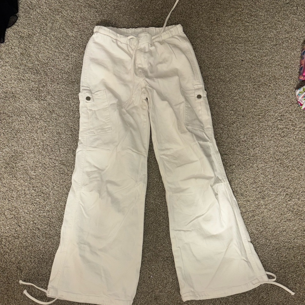 Fashion Nova White Cargo Pants